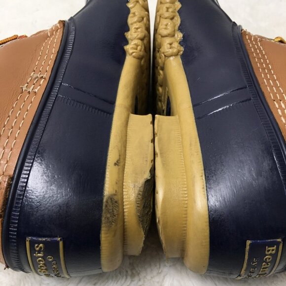 L.L. Bean Boots Men\'s Duck Boots Lace up Size 8 Leather Brown and Blue main image 5